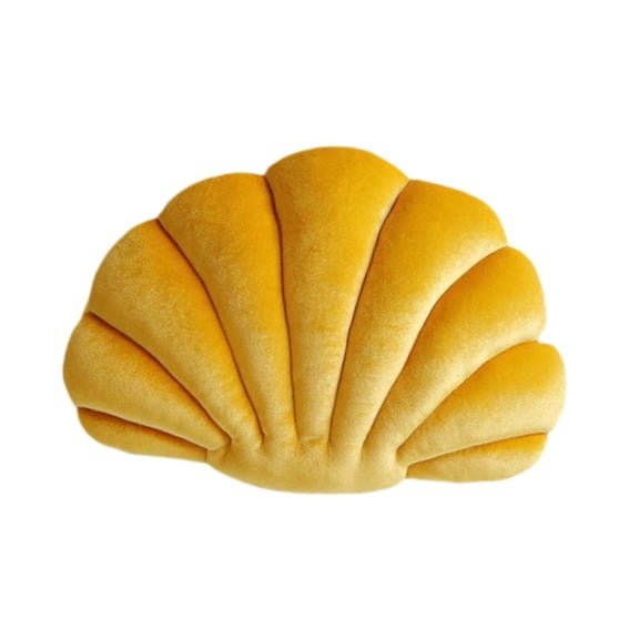 Fzaqwen Plush Seashell Shape Pillow Multifunctional Ocean Themed Lightweight 15.7x10inch Yellow