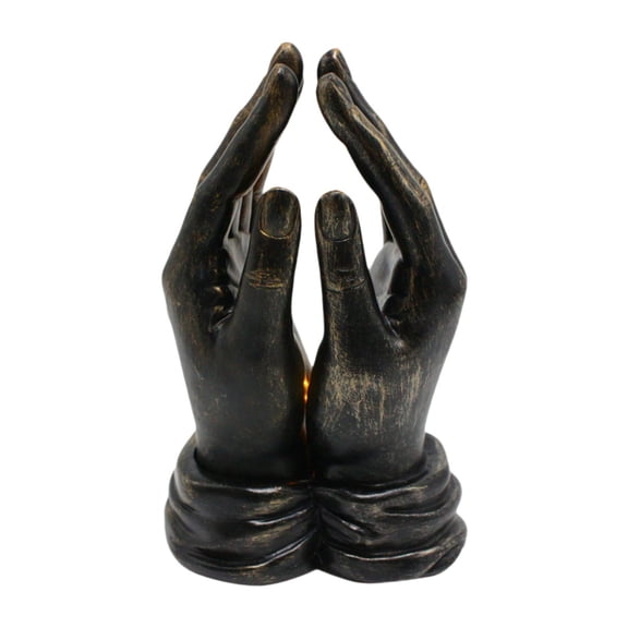 Fzaqwen Praying Hands Statue Creative Desktop Gardening Decoration with Light Decoration