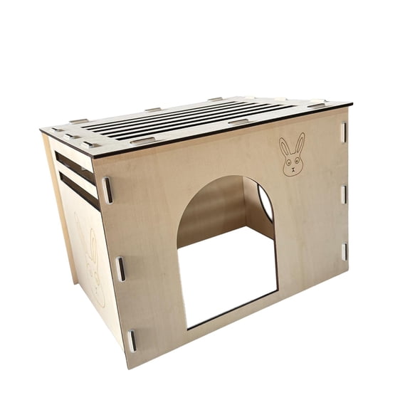 Fzaqwen Rabbit House Cage Accessories Sleeping Bunny Castle for Kittens Gerbil Style B