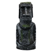 Fzaqwen Resin Ancient Easter Island Moai Monolith Statue Fish Tank Aquarium Outdoor Garden Decorations Desktop Ornaments Flowerbed Landscape Ornaments 7.5x5.5x17.5cm