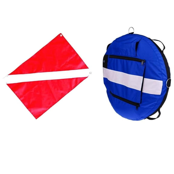 Fzaqwen Safety Freediving Buoy - Water Buoyant Floating Inflatable Float with diver Boat Blue