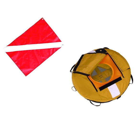 Fzaqwen Safety Freediving Buoy - Water Buoyant Floating Inflatable Float with diver Boat Yellow