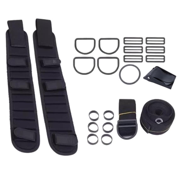 Fzaqwen Scuba Diving Backplate Dir Harness Set BCD Holder Crotch Strap Set O Loop Rubber Black