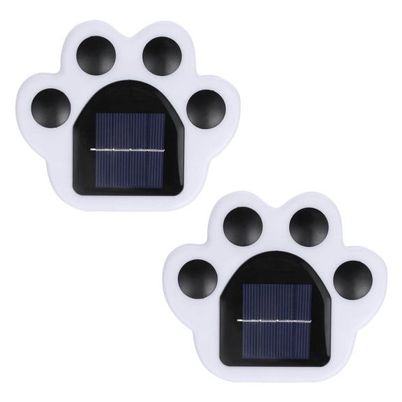 Fzaqwen Set of 2 Solar Light Paw Print Outdoor, Dog Puppy, Animal, cat pet paw Path Light, Warm White