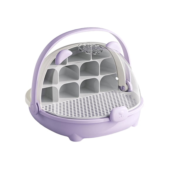 Fzaqwen Silkworm Breeding Box Habitat Cage Carry Handle Silkworm Transport Container violet