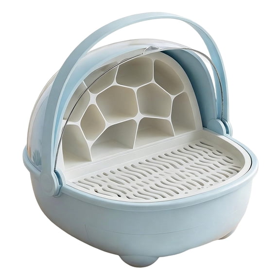 Fzaqwen Silkworm Breeding Box Home Transparent Breathable Reptile Breeding Container Blue