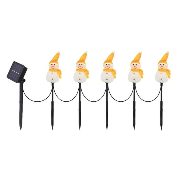 Fzaqwen Snowman Pathway Lights Solar Powered Xmas Party Decor Waterproof Landscape Solar orange