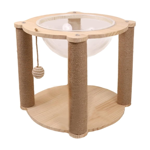 Fzaqwen Space Capsule Cat Bed Cat Scratching Wood Play Condo House Activity Center Kitty Four Pillars