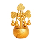 Fzaqwen Wealth Lucky Figurine Metal Ornament Chinese Miniature Gift Feng Shui Statue for