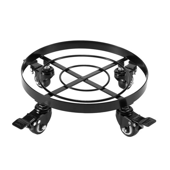 Fzaqwen Wheeled Round Planter Stand Indoor Outdoor Flower Pot Mover Metal Rack Tray for 27cm