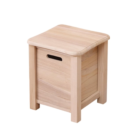 Fzaqwen Wooden Foot Stool with Drawer Square Footstool Wood Bench Garden Planter Display 30cmx30cmx35cm
