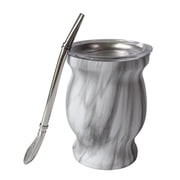 Fzaqwen Yerba Mate Cup Coffee Mug Easy to Clean Gifts Versatile Double Walled Mate Gourd Gray
