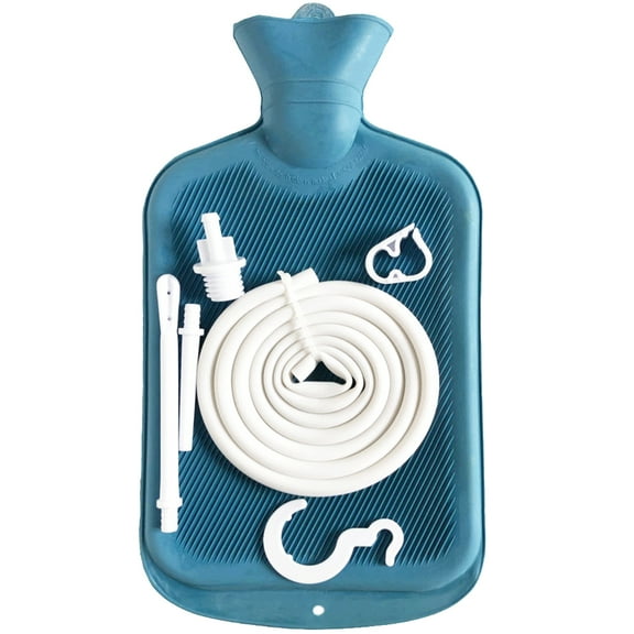 Fznkrag 6Pcs 2L Rubber Hot Water Bottle, Hot Water Bag For Hot Compress Combination Douche & Enema Kit Cleansing