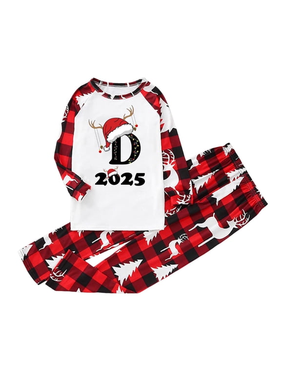 2025 Family Pjs Matching Christmas Loungewear Long Sleeve 2 Piece Shirts Pants Xmas Printed Pajamas