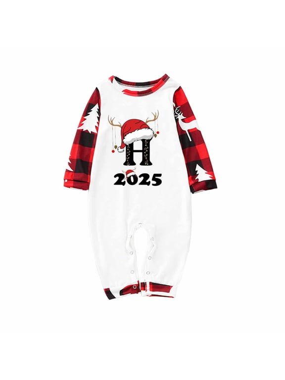 2025 Pajama Christmas Family Set Matching Sleepwear Shirts Pants Xmas Printed Long Sleeve 2 Piece Loungewear