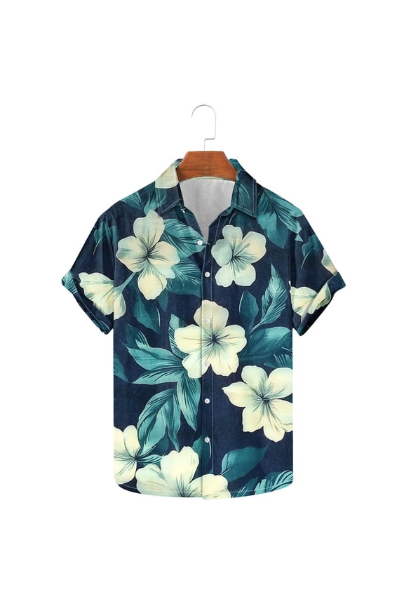 2025 Short Sleeve Shirts for Men Hawaiian Tops Casual Stylish Beach Button Up Tropical Men's Fashion