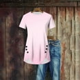 thumbnail image 1 of Fznquz 2025 Womens Tops under $10 Summer Casual Tops Crewneck Gradient Short Sleeve Pink Shirts for Women, 1 of 4