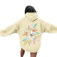 thumbnail image 1 of Fznquz Beige Ladies Blouses Trendy Fashion Graphic Hoodies 2025 Crew Neck Winter Oversized Tshirts for Women, 1 of 5