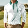 thumbnail image 1 of Fznquz Big and Tall Mens Polo Long Sleeve Cotton Collared Green Polos Casual Graphic Pullover Regular Fit Mens Winter Clothes, 1 of 3
