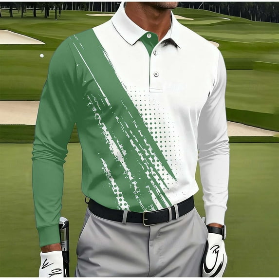Fznquz Big and Tall Mens Polo Shirts Green Cotton Collared Long Sleeve Polos Casual Pullover Regular Fit Mens Clothes Trendy