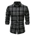 thumbnail image 1 of Fznquz Black Men's Button Up Shirt Long Sleeve Plaid Flannel Button down Shirt Casual Collared Big and Tall Mens Clothes, 1 of 7