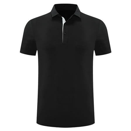 Fznquz Black Shirts Men Basic Dress Work Polos Short Sleeve Collared Moisture Wicking Quick Dry Mens T-Shirts XL