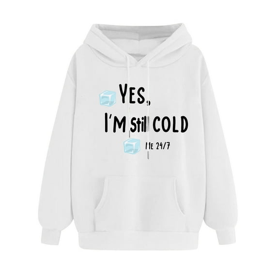Fznquz Blouses for Women Dressy Casual Fall Winter Sweatshirt Christmas White Hoodies Graphic Pocket Loose Tees for Women
