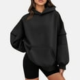 thumbnail image 1 of Fznquz Blouses for Women Dressy Workout Plain Hoodies Trendy Black Pocket Casual Woman Shirts, 1 of 6