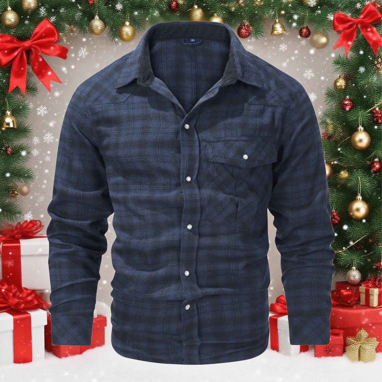 big and tall christmas dress shirts Fznquz Xmas for Men Long Sleeve Red Collared Shirts Casual Button-Up Plaid Mens Clothes Trendy Its both fun and
