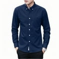 thumbnail image 1 of Fznquz Blue Big and Tall Shirts for Men Long Sleeve Plain Shirt Button down Pocket Casual Men's Fashion, 1 of 2
