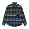 thumbnail image 1 of Fznquz Blue Mens Button Up Shirt Big and Tall Casual Long Sleeve Flannel Button down Shirt Casual Pocket Mens Clothes Trendy, 1 of 3