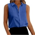 thumbnail image 1 of Fznquz Button Down Tank Tops Women Henley Sleeveless Dressy Casual Formal Blue Graphic Tank Tops for Women, 1 of 8
