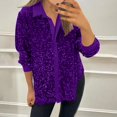 thumbnail image 1 of Fznquz Button Down Women Tshirt Long Sleeve Trendy Purple Tops Loose Fit Casual 2025 Womens Clothes S, 1 of 6