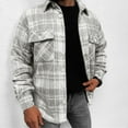 thumbnail image 1 of Fznquz Casual Mens Button Up Shirt Gray Flannel Shirts Button down Pocket Long Sleeve Men's Fashion, 1 of 6