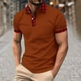 thumbnail image 1 of Fznquz Casual Mens Polo Shirts Orange Basic Polo Regular Fit Summer Solid Color Button Shirt M, 1 of 5