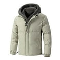 thumbnail image 1 of Fznquz Casual Stylish Jacket Men Puffer Beige Winter Warm Zip Up Quilted Mens Coats Winter XXL, 1 of 3