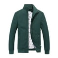 thumbnail image 1 of Fznquz Casual Stylish Mens Jacket Under $10 Fall Winter Full Zip Green Plain Outwear Men's Coats XL, 1 of 3