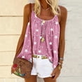 thumbnail image 1 of Fznquz Casual Tops for Women Pleated Graphic Cami Beach Summer Pink Boho Halter Tank Tops for Women, 1 of 5