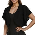 thumbnail image 1 of Fznquz Casual Women's Cardigan Cardigan Open Front Black Shrug Chiffon Short Sleeve Bolero Women Clothing, 1 of 6