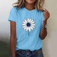 thumbnail image 1 of Fznquz Casual Womens Short Sleeve Tops 2025 Graphic Tees Crewneck Spring Summer Blue Ladies Blouses, 1 of 5