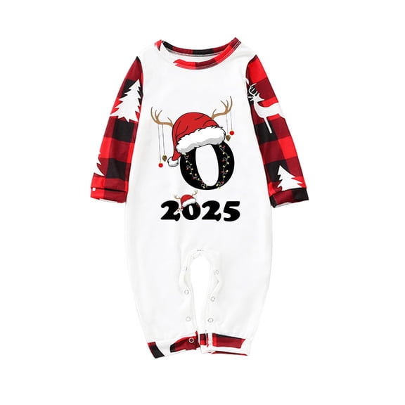 Fznquz Christmas Family Pjs Comfy Soft Sleepwear Tops and Plaid Pants Long Sleeve 2025 Letter Print Sleepwear