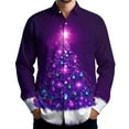 thumbnail image 1 of Fznquz Collared Big and Tall Button Up Shirt Men Long Sleeve Purple Christmas Shirt Winter Xmas Print Men Fashion, 1 of 8