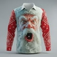 thumbnail image 1 of Fznquz Collared Big and Tall Shirts for Men Long Sleeve Red Christmas Shirt Winter Button-Up Xmas Print Mens Clothes, 1 of 3