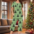 thumbnail image 1 of Fznquz Comfy Womens Pajamas 2 Piece Christmas Loungewear Top and Pants 2025 Short Sleeve Pj Sets, 1 of 6