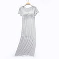 thumbnail image 1 of Fznquz Crew Neck Womens Nightgowns Plain Short Sleeve House Dress Soft Gray Loose Gowns for Women Sleepwear with Built in Bra, 1 of 5