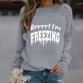 thumbnail image 1 of Fznquz Crewneck Fall Sweatshirts Women Gray Long Sleeve Winter Pullover Tops Casual Trendy Letters Print Womens Fashion, 1 of 4