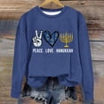 thumbnail image 1 of Fznquz Crewneck Ladies Blouses Hanukkah Blue Fall Winter Sweatshirts Long Sleeve Casual Trendy Women Tee Shirts, 1 of 4