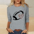 thumbnail image 1 of Fznquz Crewneck Shirt Women Game Day Gray 3/4 Sleeve Shirt Funday Sunday Spring Fall Casual Women's Fashion M, 1 of 4