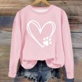 thumbnail image 1 of Fznquz Crewneck Sweatshirts Women Graphic Fall Winter Pink Long Sleeve Sweatshirts Casual Trendy Fall Fashion, 1 of 4