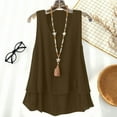 thumbnail image 1 of Fznquz Cute Womens Tank Top Summer Scoop Neck Tops Linen Sleeveless Plain Brown Tops, 1 of 9